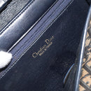 Christian Dior Trotter Canvas Shoulder Bag Navy Gold Auth 158813-19