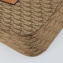 Christian Dior Trotter Canvas Shoulder Bag Brown Gold Auth 158816-15