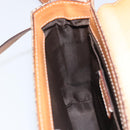Christian Dior Trotter Canvas Shoulder Bag Brown Gold Auth 158816-21