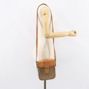 Christian Dior Trotter Canvas Shoulder Bag Brown Gold Auth 158816-24