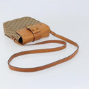 Christian Dior Trotter Canvas Shoulder Bag Brown Gold Auth 158816-7