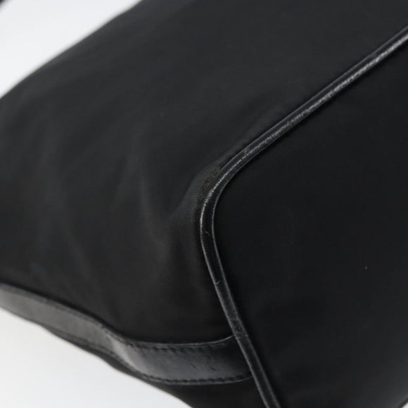 PRADA Shoulder Bag Nylon Black Silver Auth 158819
