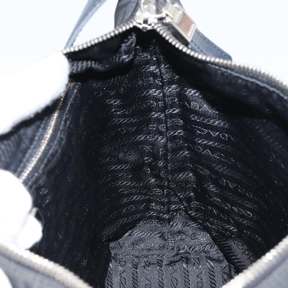 PRADA Shoulder Bag Nylon Black Silver Auth 158819