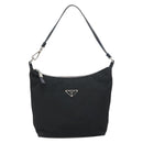 PRADA Shoulder Bag Nylon Black Silver Auth 158819-13