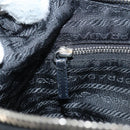 PRADA Shoulder Bag Nylon Black Silver Auth 158819-22