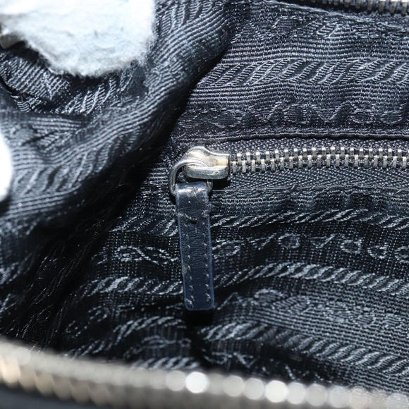 PRADA Shoulder Bag Nylon Black Silver Auth 158819