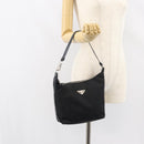 PRADA Shoulder Bag Nylon Black Silver Auth 158819-24