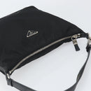 PRADA Shoulder Bag Nylon Black Silver Auth 158819-6
