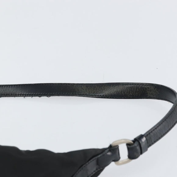 PRADA Shoulder Bag Nylon Black Silver Auth 158819