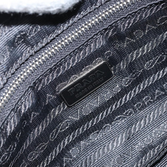 PRADA Shoulder Bag Nylon Black Silver Auth 158820