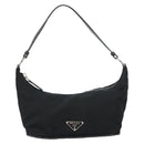 PRADA Shoulder Bag Nylon Black Silver Auth 158820-13