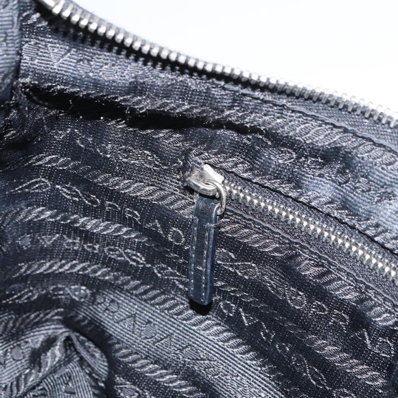 PRADA Shoulder Bag Nylon Black Silver Auth 158820