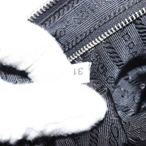 PRADA Shoulder Bag Nylon Black Silver Auth 158820