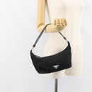 PRADA Shoulder Bag Nylon Black Silver Auth 158820-24