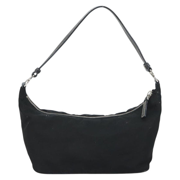 PRADA Shoulder Bag Nylon Black Silver Auth 158820