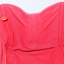 PRADA Canapa MM Hand Bag Canvas Red Gold Auth 158822-18