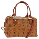 MCM Logogram Vicetos Hand Bag PVC Leather 2way Brown Gold Auth 158823-1