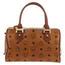 MCM Logogram Vicetos Hand Bag PVC Leather 2way Brown Gold Auth 158823-2