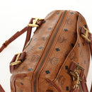 MCM Logogram Vicetos Hand Bag PVC Leather 2way Brown Gold Auth 158823-14