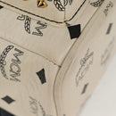 MCM Vicetos Logogram Backpack PVC Leather White Gold Auth 158824-13