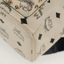 MCM Vicetos Logogram Backpack PVC Leather White Gold Auth 158824-14