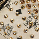 MCM Vicetos Logogram Backpack PVC Leather White Gold Auth 158824-17