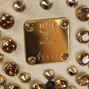 MCM Vicetos Logogram Backpack PVC Leather White Gold Auth 158824-20