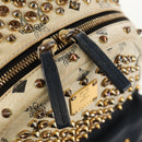MCM Vicetos Logogram Backpack PVC Leather White Gold Auth 158824-21
