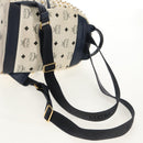 MCM Vicetos Logogram Backpack PVC Leather White Gold Auth 158824-9