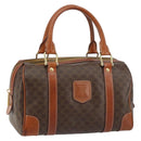 CELINE Macadam Canvas Hand Bag PVC Leather Brown Gold Auth 158827-1