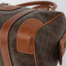 CELINE Macadam Canvas Hand Bag PVC Leather Brown Gold Auth 158827-9