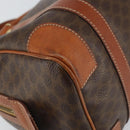 CELINE Macadam Canvas Hand Bag PVC Leather Brown Gold Auth 158827-16
