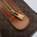 CELINE Macadam Canvas Hand Bag PVC Leather Brown Gold Auth 158827-10