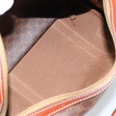 CELINE Macadam Canvas Hand Bag PVC Leather Brown Gold Auth 158827-11