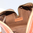 CELINE Macadam Canvas Hand Bag PVC Leather Brown Gold Auth 158827-19