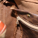 CELINE Macadam Canvas Hand Bag PVC Leather Brown Gold Auth 158827-21
