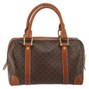 CELINE Macadam Canvas Hand Bag PVC Leather Brown Gold Auth 158827-2