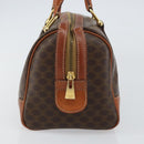 CELINE Macadam Canvas Hand Bag PVC Leather Brown Gold Auth 158827-3