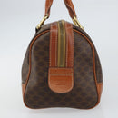 CELINE Macadam Canvas Hand Bag PVC Leather Brown Gold Auth 158827-4