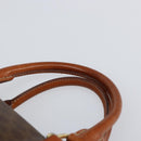 CELINE Macadam Canvas Hand Bag PVC Leather Brown Gold Auth 158827-8