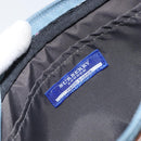 BURBERRY Nova Check Blue Label Pouch Nylon Leather Blue Silver Auth 158829-11