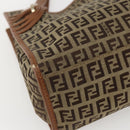 FENDI Zucchino Canvas Tote Bag Beige Gold Auth 158832-14