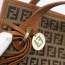 FENDI Zucchino Canvas Tote Bag Beige Gold Auth 158832-17