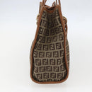 FENDI Zucchino Canvas Tote Bag Beige Gold Auth 158832-4