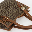FENDI Zucchino Canvas Tote Bag Beige Gold Auth 158832-6