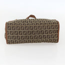 FENDI Zucchino Canvas Tote Bag Beige Gold Auth 158832-5