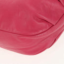 LOEWE Anagram Shoulder Bag Leather Pink Gold Auth 158833V-9