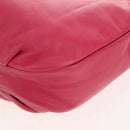 LOEWE Anagram Shoulder Bag Leather Pink Gold Auth 158833V-16