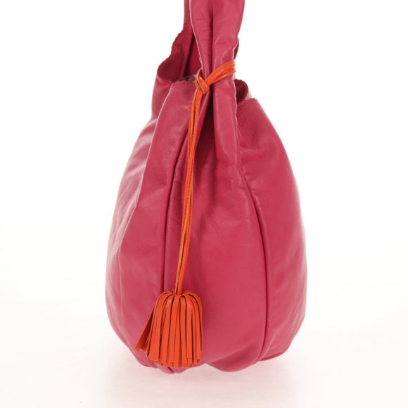 LOEWE Anagram Shoulder Bag Leather Pink Gold Auth 158833V