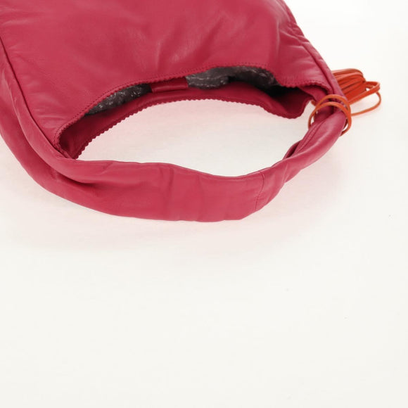 LOEWE Anagram Shoulder Bag Leather Pink Gold Auth 158833V